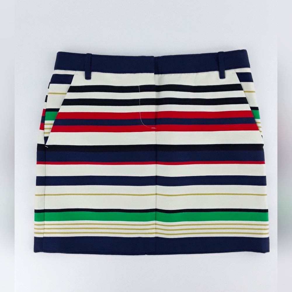 J Crew Striped Pockets Mini Skirt
